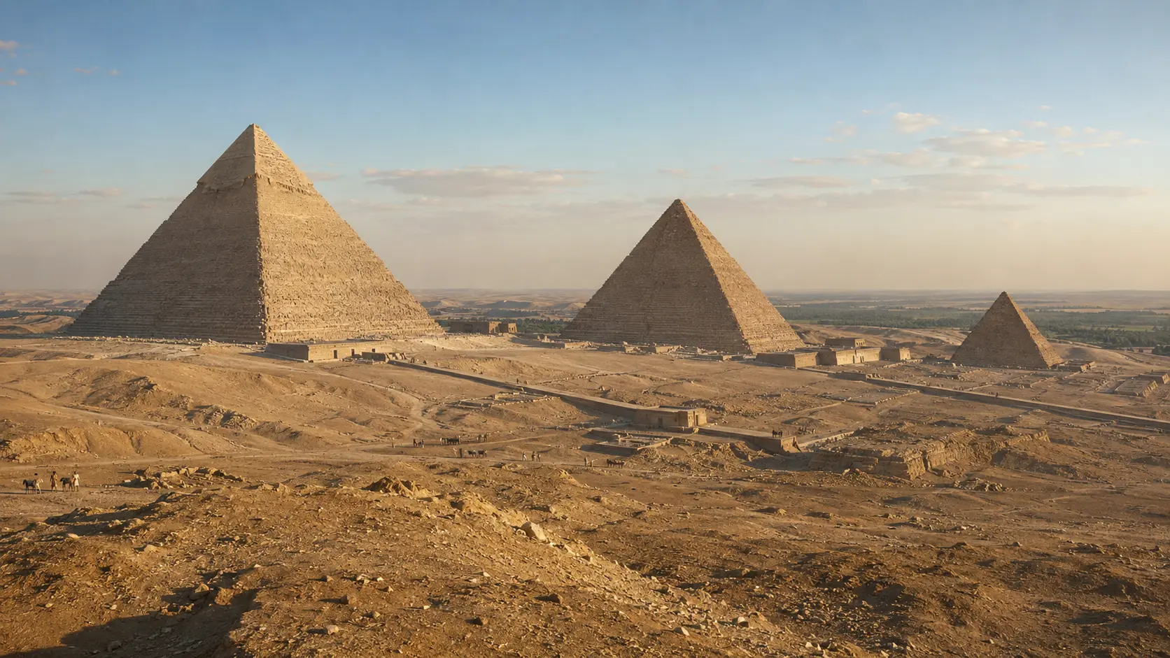 Giza platosundaki ana piramitlerin tarihsel temsili